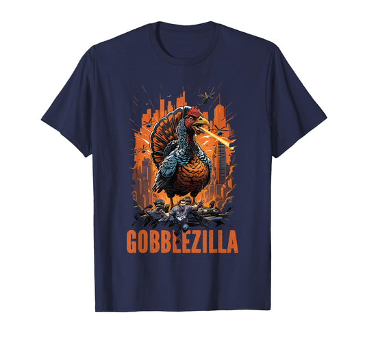Funny Gobblezilla Angry Turkey Thanksgiving Men Women Teens T-Shirt