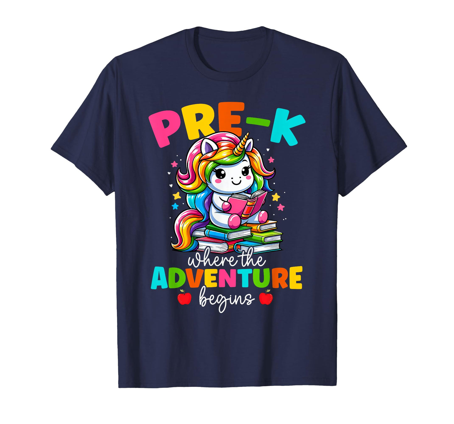 Pre-K Where The Adventure Begins Unicorn Back To School T-Shirt