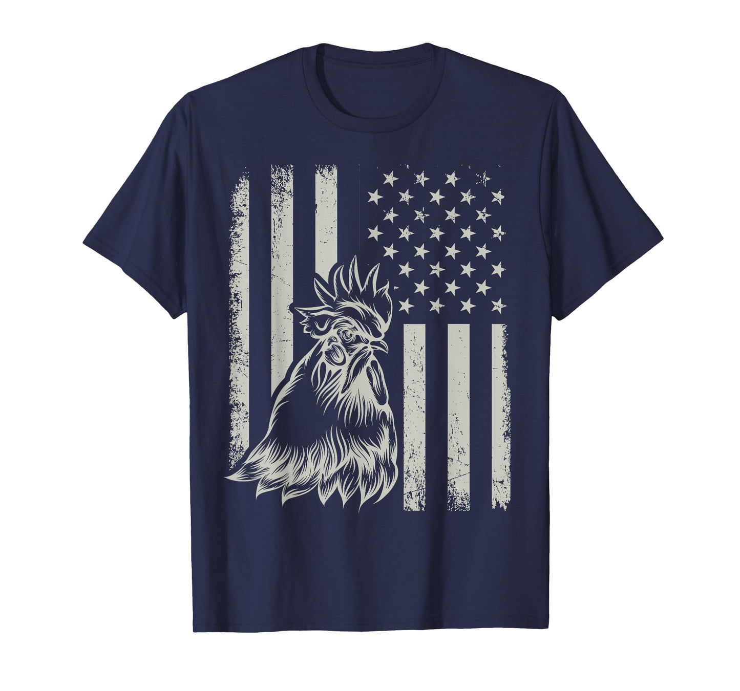 Proud Patriotic Chicken Rooster Farmer Lover American Flag T-Shirt