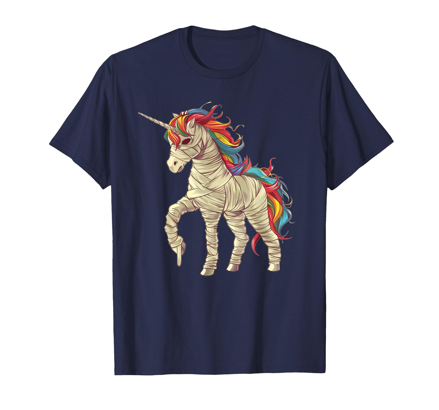 Girls Halloween Unicorn Mummy Women T-Shirt