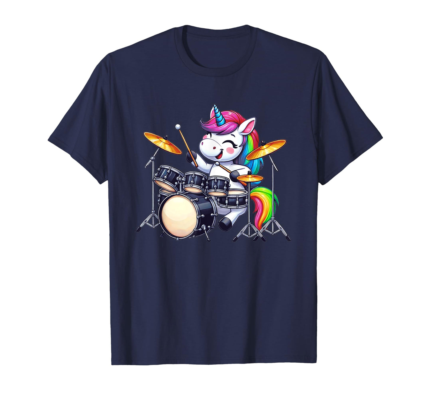 Unicorn Drummer Girls Women Drums Unicorn Drumming T-Shirt