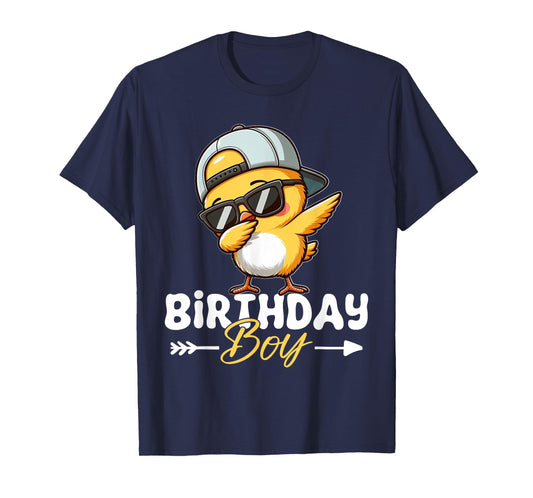Cute Chicken Birthday Boy Dabbing Chicks Funny Party T-Shirt