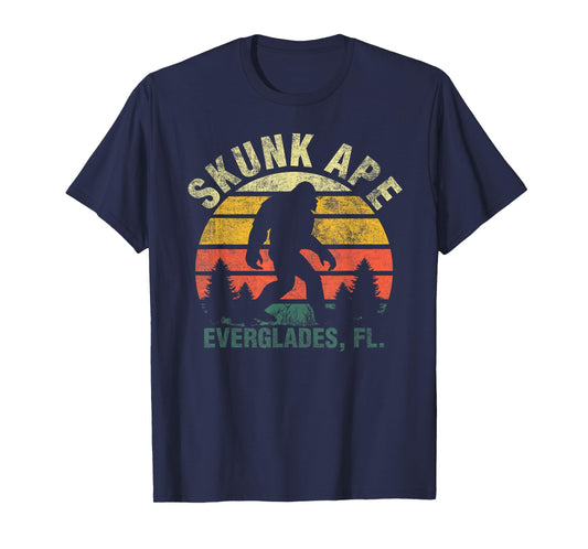 Retro Vintage Skunk Ape Florida Everglades Bigfoot T-Shirt