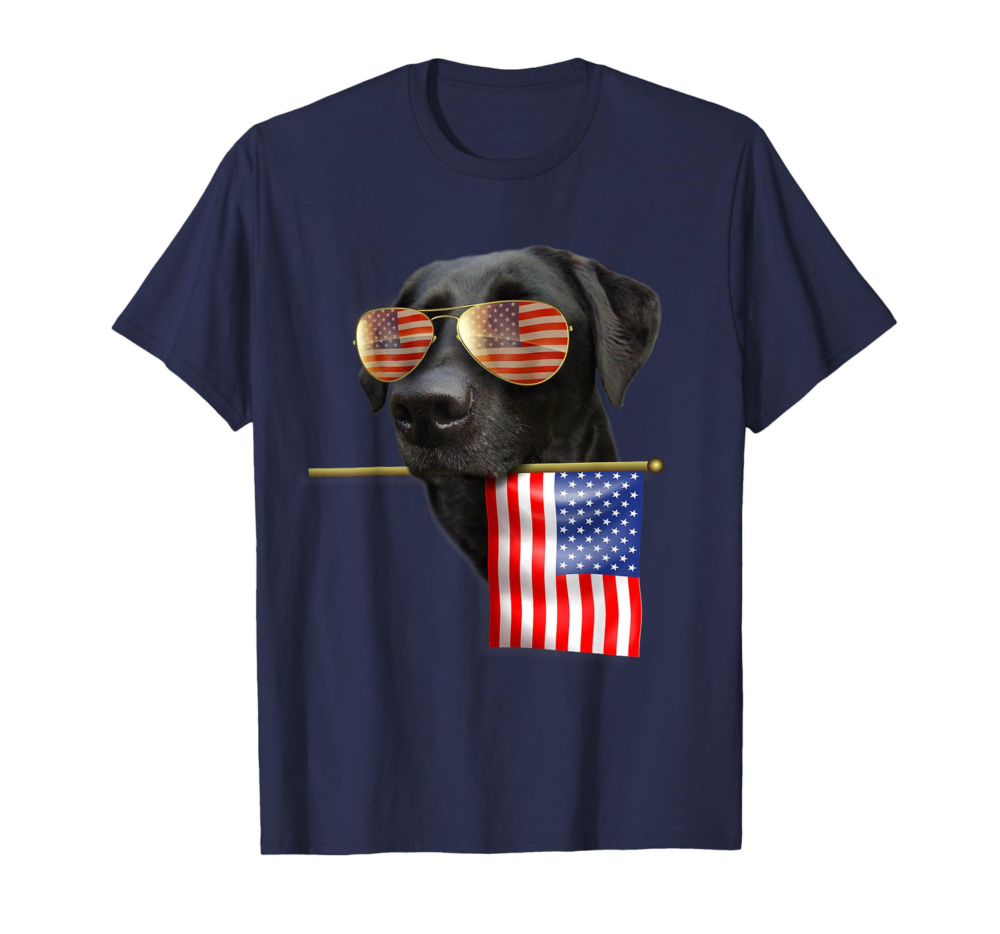 4th of July Shirt Fun American Flag Labrador Dog Lover Gift T-Shirt