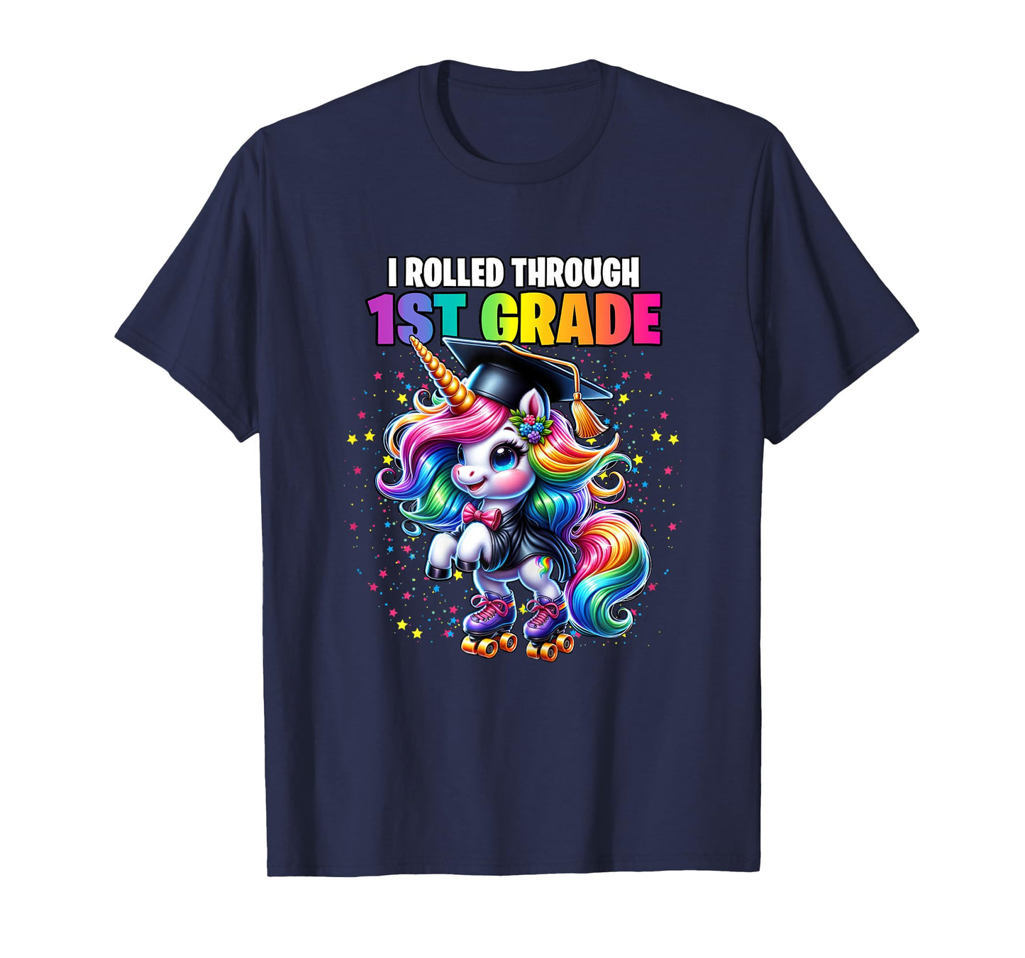 Graduation 1st Grade Unicorn Roller Skate Girls Grad T-Shirt