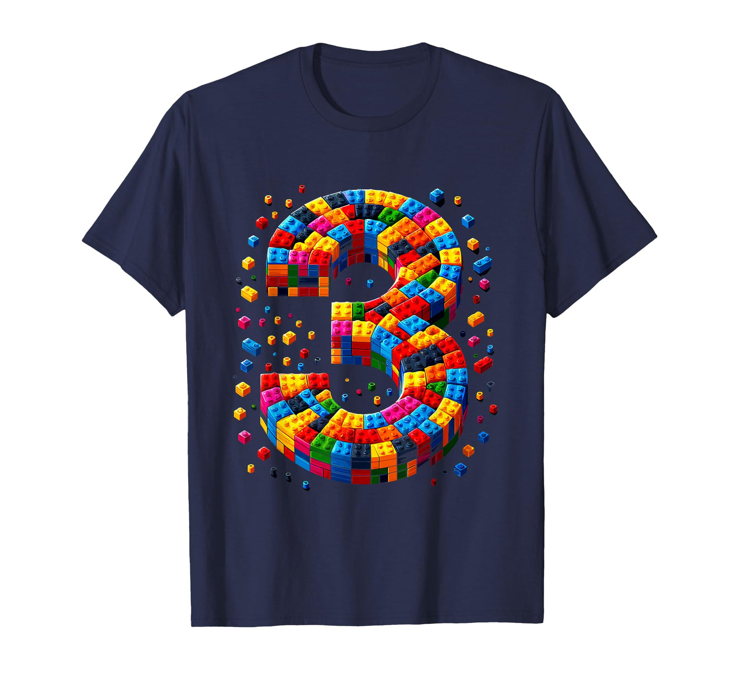 3 Year Old Blocks Building Master Builder 3th Birthday Boy T-Shirt
