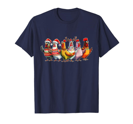 Funny Xmas Chicken Farmer Christmas Matching Family Christma T-Shirt