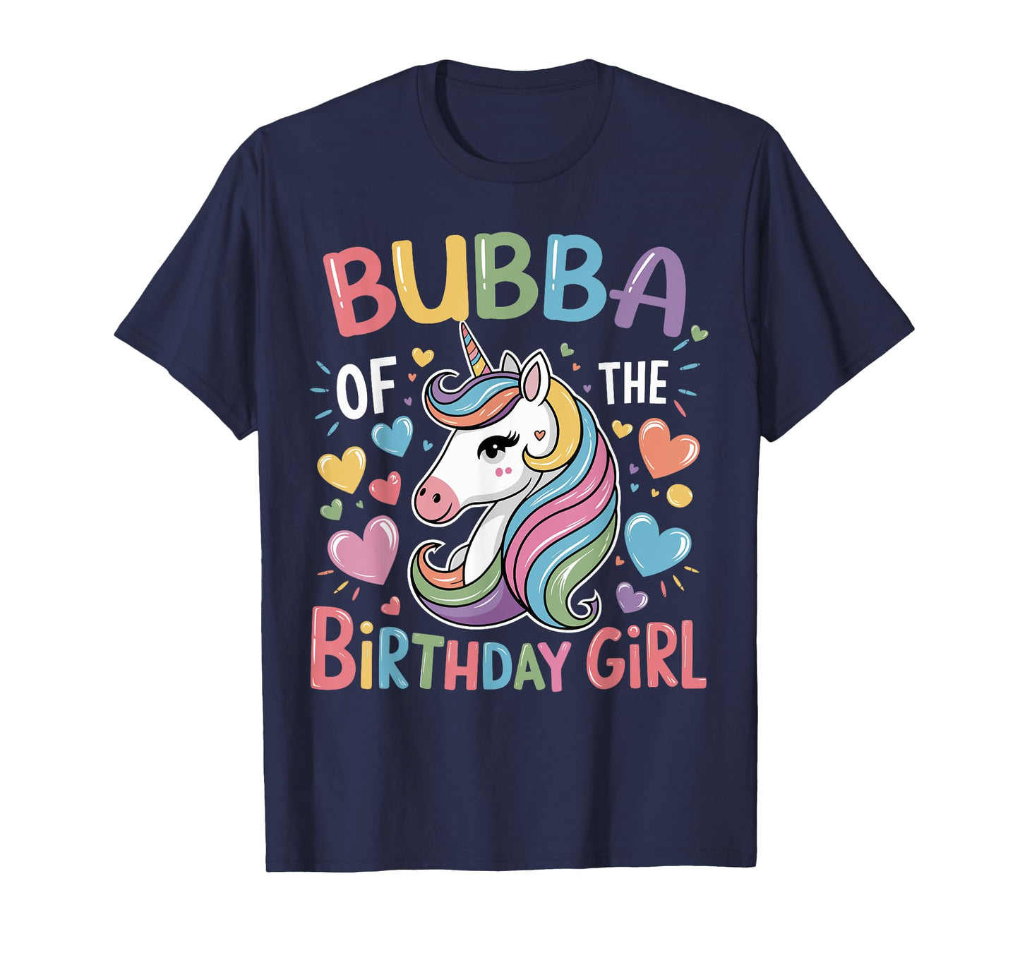 Bubba of The Birthday Girl Matching Unicorn Bday Brother T-Shirt