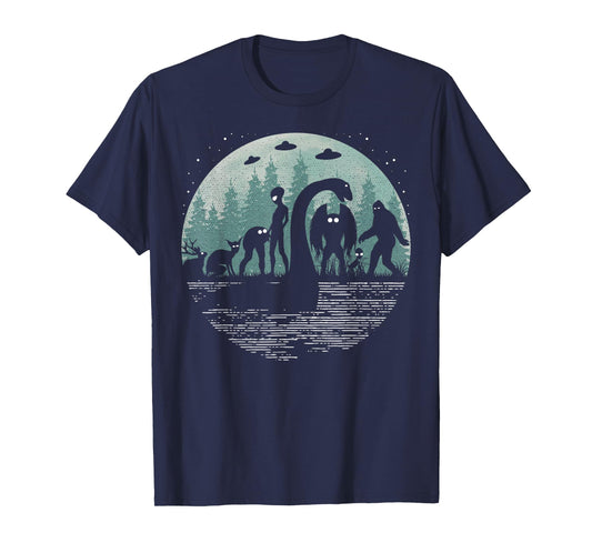 Bigfoot Loch Ness Monster With Mothman Aliens! Funny Cryptid T-Shirt