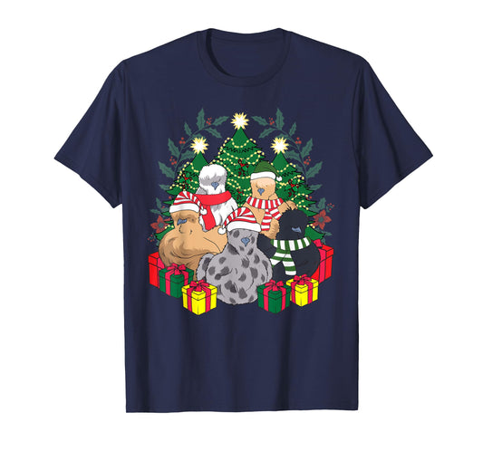 Poultry Farmer Funny Silky Silkie Chicken Lover Co Silkie Silky Chickens Christmas Xmas Cute Graphic Men's Black Cotton Blend T-Shirt