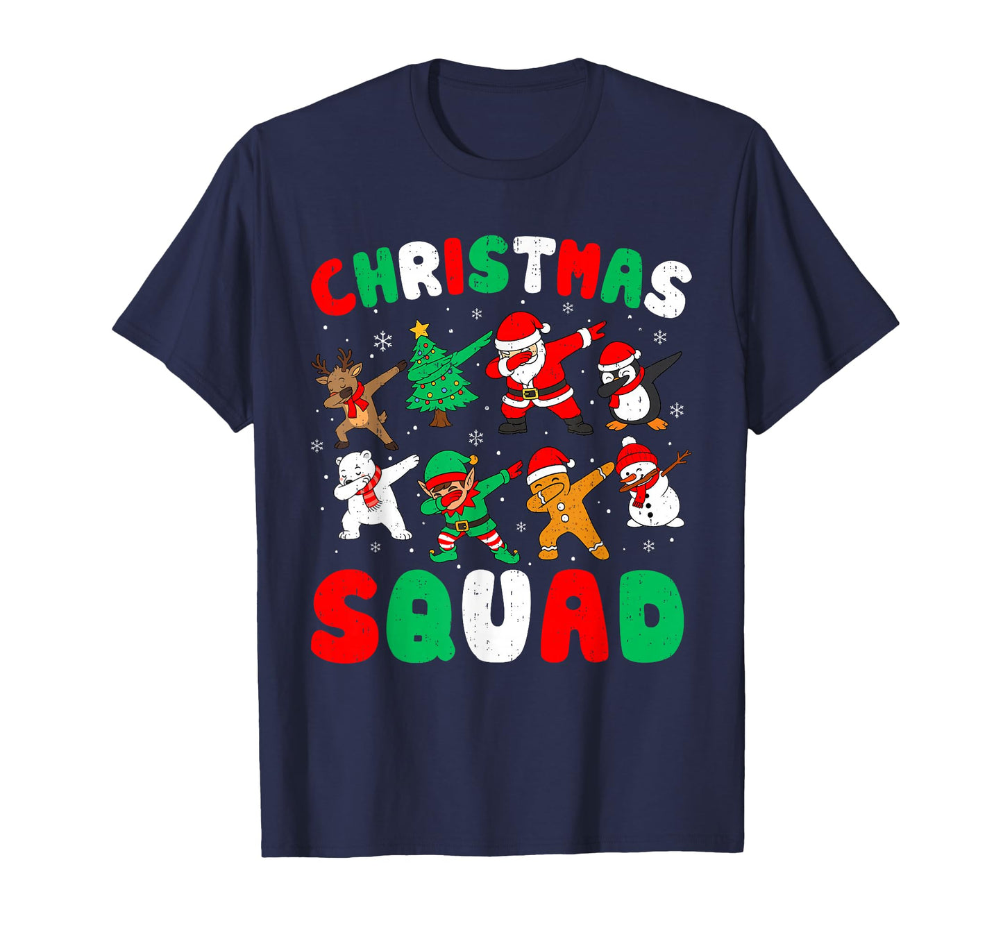 Funny Christmas Squad Santa Dabbing Elf Xmas Family Matching T-Shirt