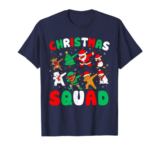 Funny Christmas Squad Santa Dabbing Elf Xmas Family Matching T-Shirt