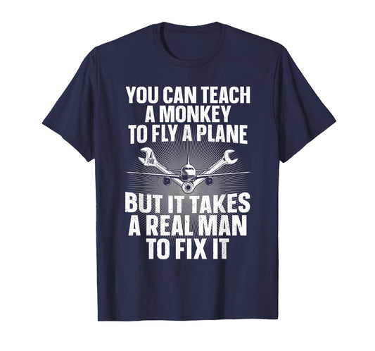 Funny Aircraft Mechanic Art For Men Boys Aircraft Technician T-Shirt