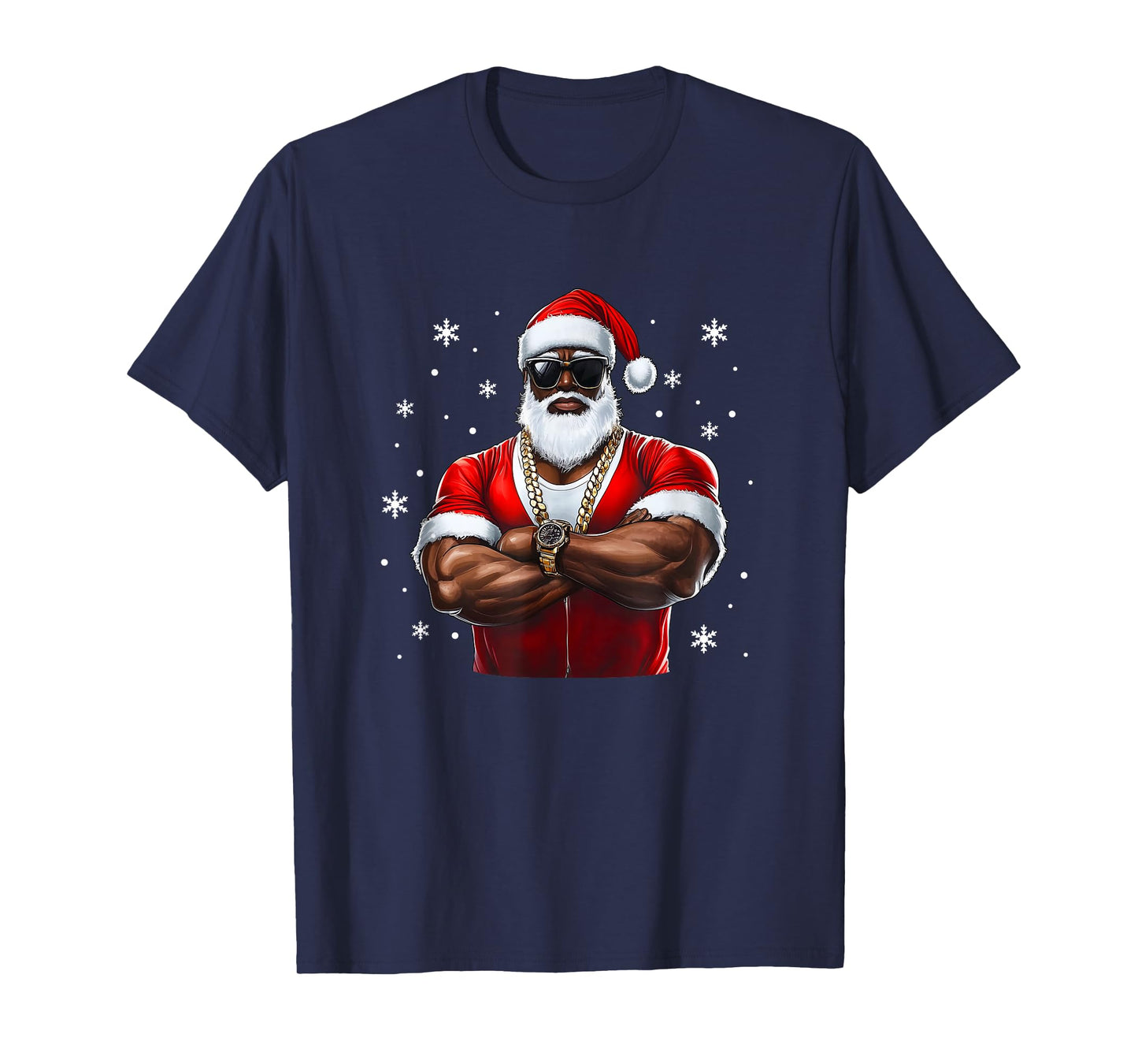 African American Santa Christmas Cool Afro Black X-Mas T-Shirt