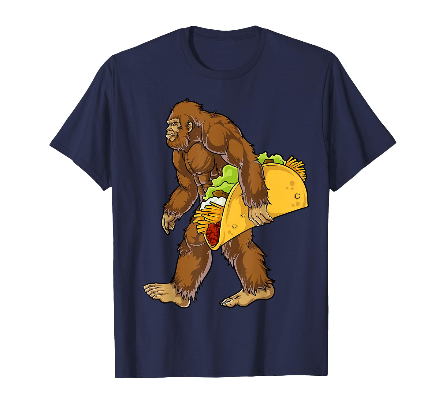 Bigfoot Carrying Taco Funny Cinco de Mayo Boys Men Sasquatch T-Shirt