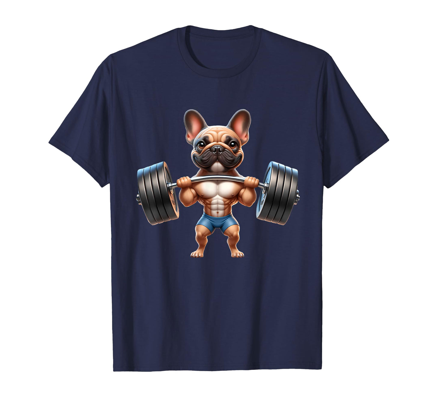 French Bulldog Gym Frenchie Weightlifter Bodybuilding T-Shirt for Men Women Kids