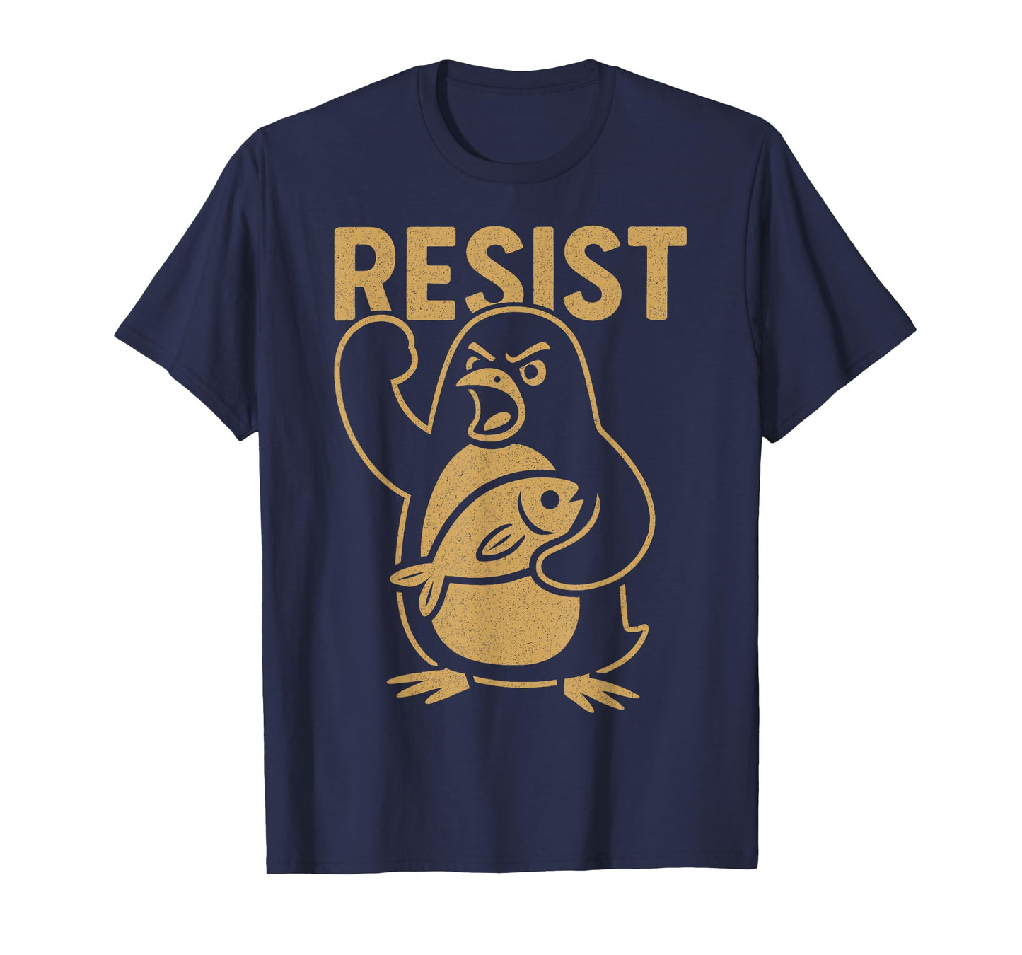 Resist Angry Penguin Rebel Activist Protest Against Tariffs T-Shirt