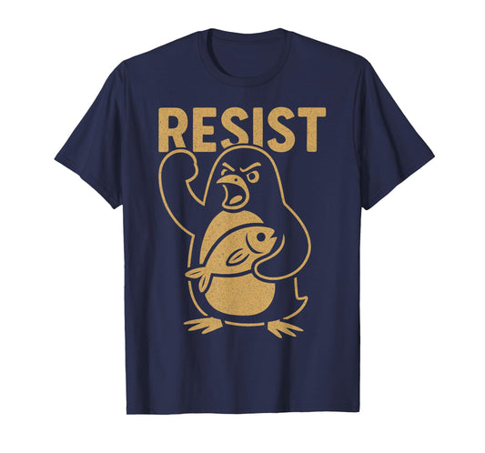 Resist Angry Penguin Rebel Activist Protest Against Tariffs T-Shirt