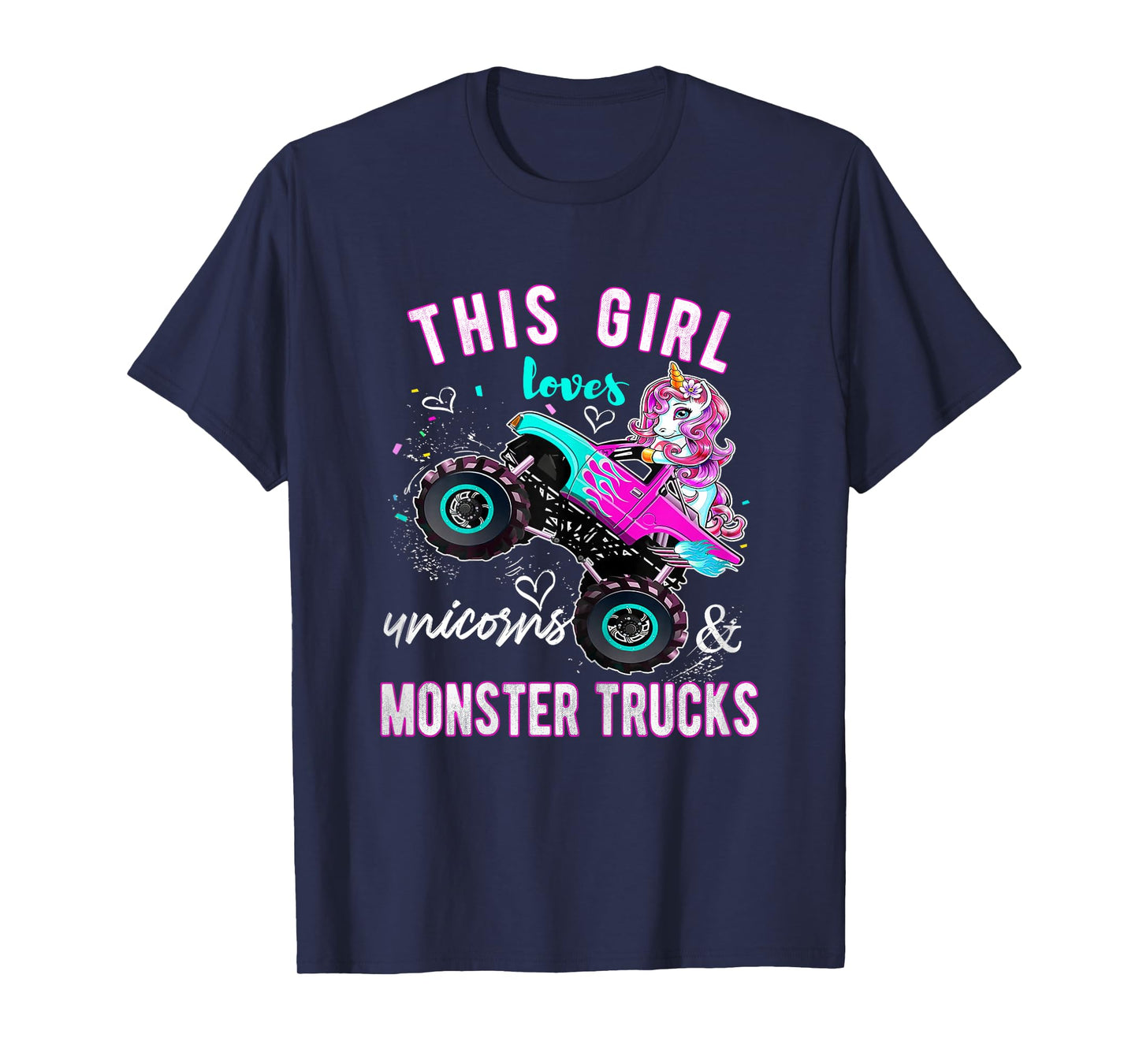 Unicorn Drive a Monster Truck -Unicorn Birthday Daughter T-Shirt