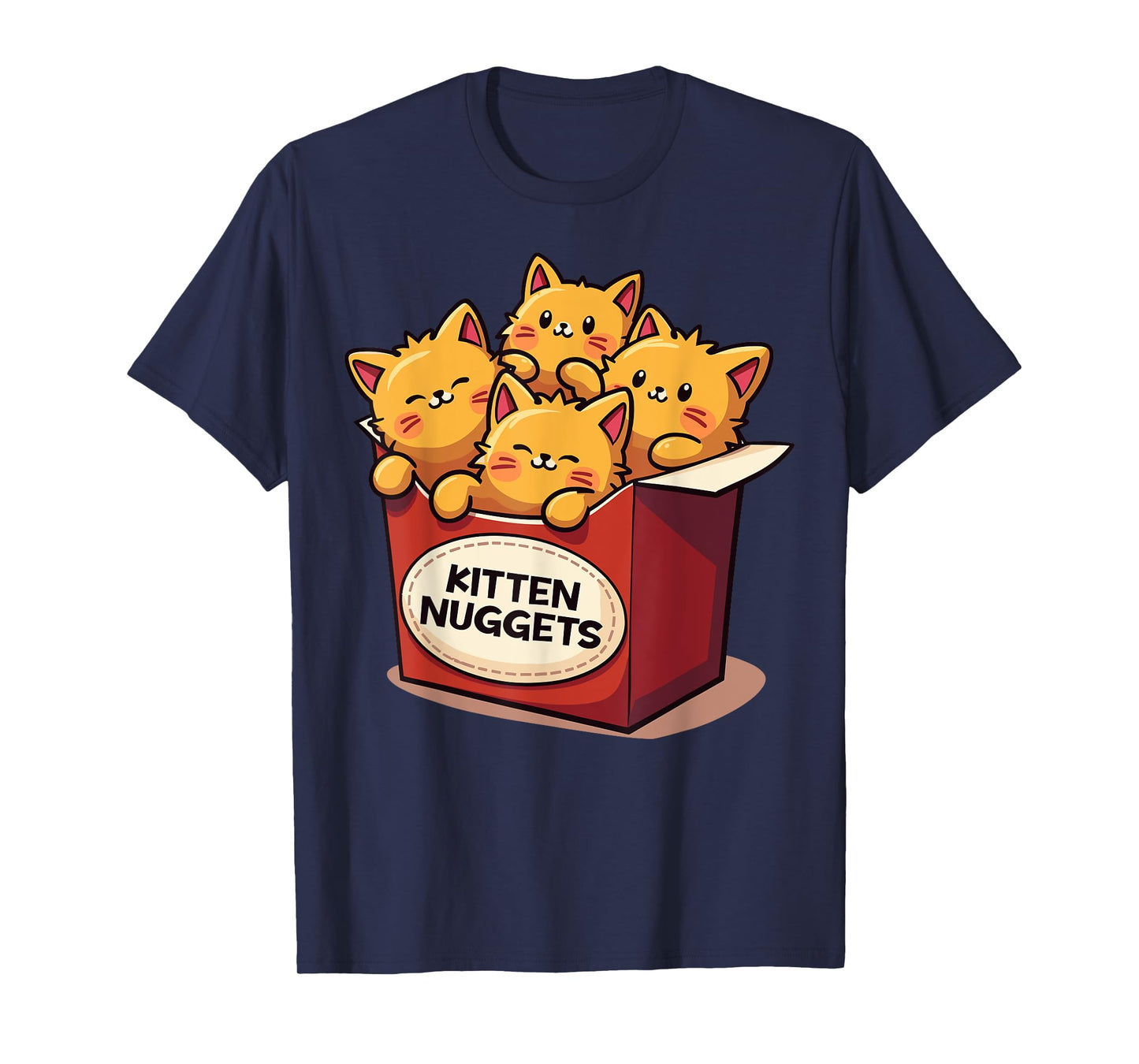 Cute Kitten Nuggets Chicken Nuggets Cat Lover Funny Cat Pun T-Shirt for Men Women Girls Kids