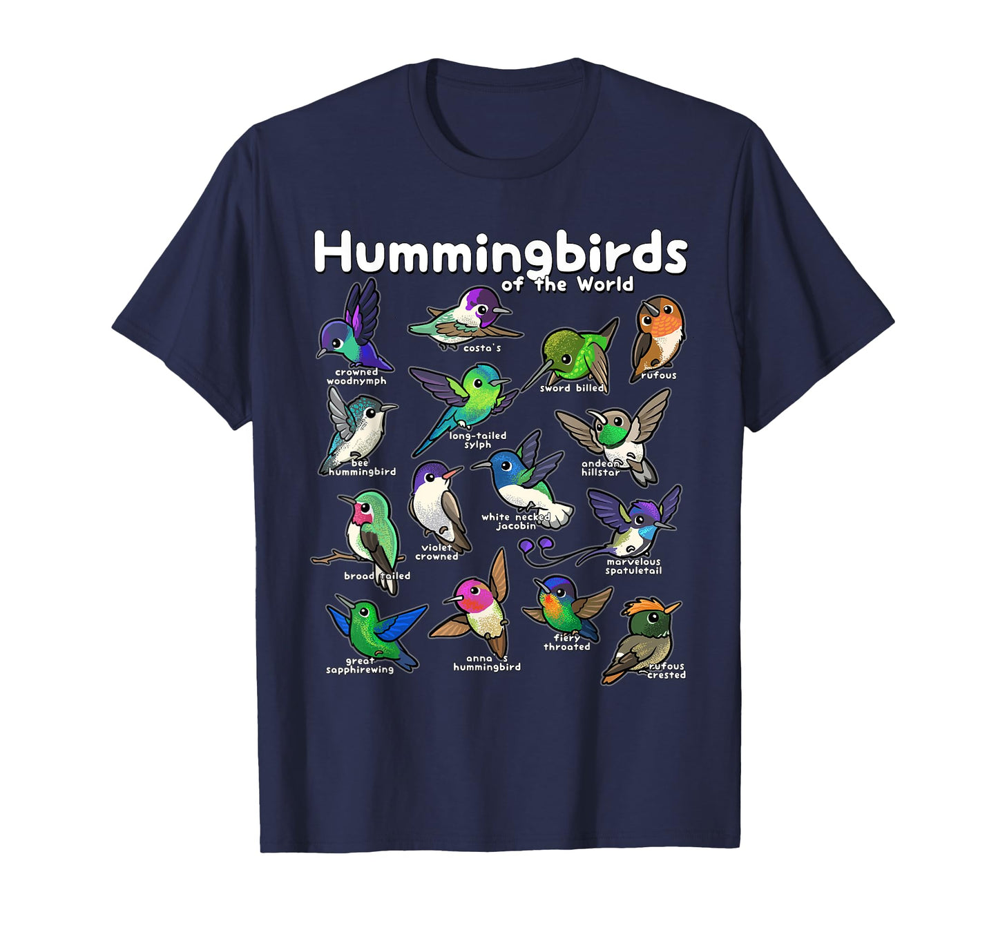 Hummingbird Lovers shirt Cute Hummingbirds of the World Bird T-Shirt