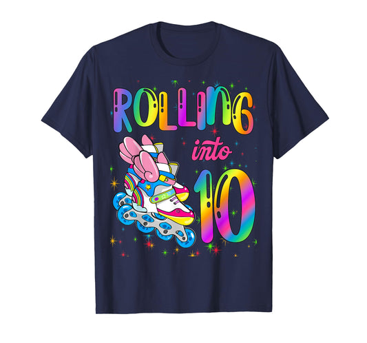 Rolling Into 10 years Let's Roll I'm Turning 10 Roller Skate T-Shirt