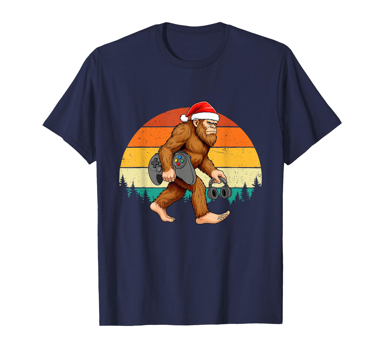 Gamer Bigfoot Christmas - Gaming Lover Video Games Xmas T-Shirt