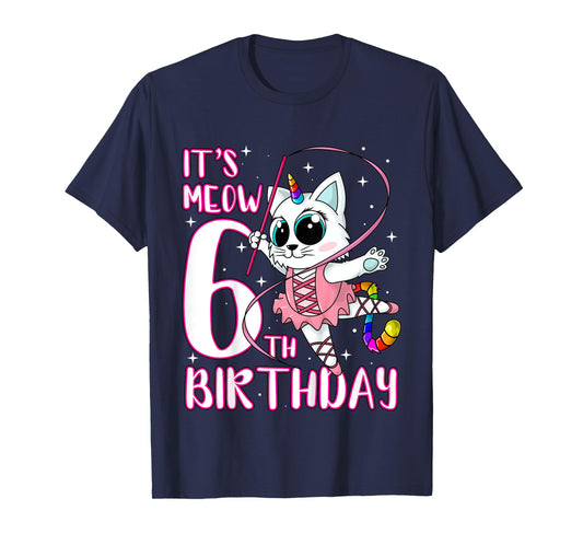 Its Meow 6th Birthday Caticorn Unicorn Kittycorn Girls Gift T-Shirt