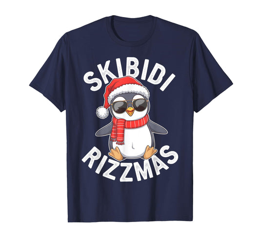 Skibidi Rizzmas Funny Christmas Christmas Season Penguin T-Shirt