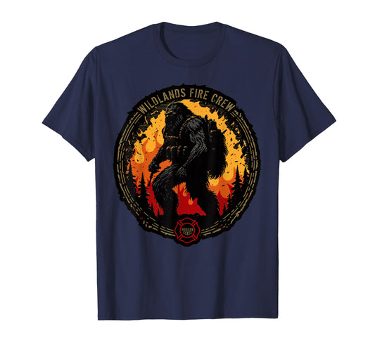 Retro Bigfoot Wildland Firefighter Sasquatch Fireman Gifts T-Shirt