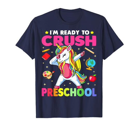 Crush Preschool Dabbing Unicorn Back to School Girls Gift T-Shirt
