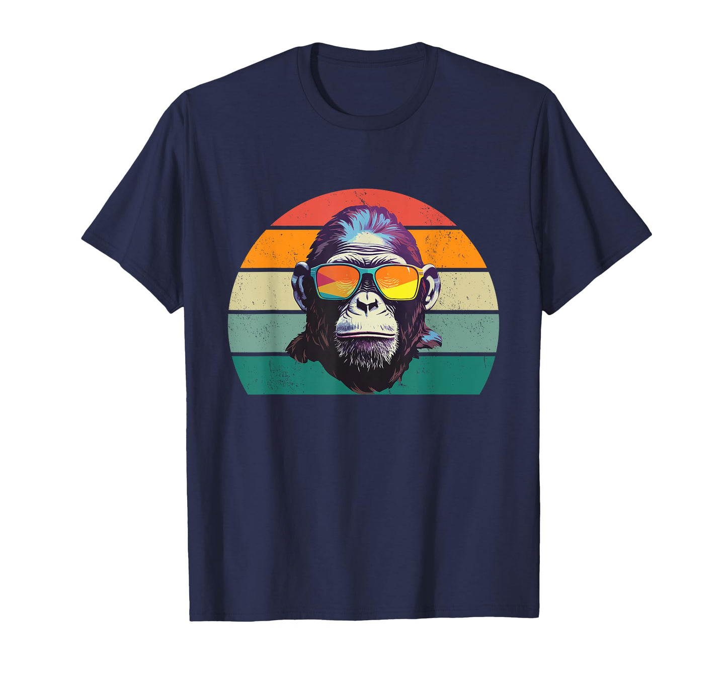 Funny Monkey In Sunglasses - Retro Cool Monkey Lover T-Shirt