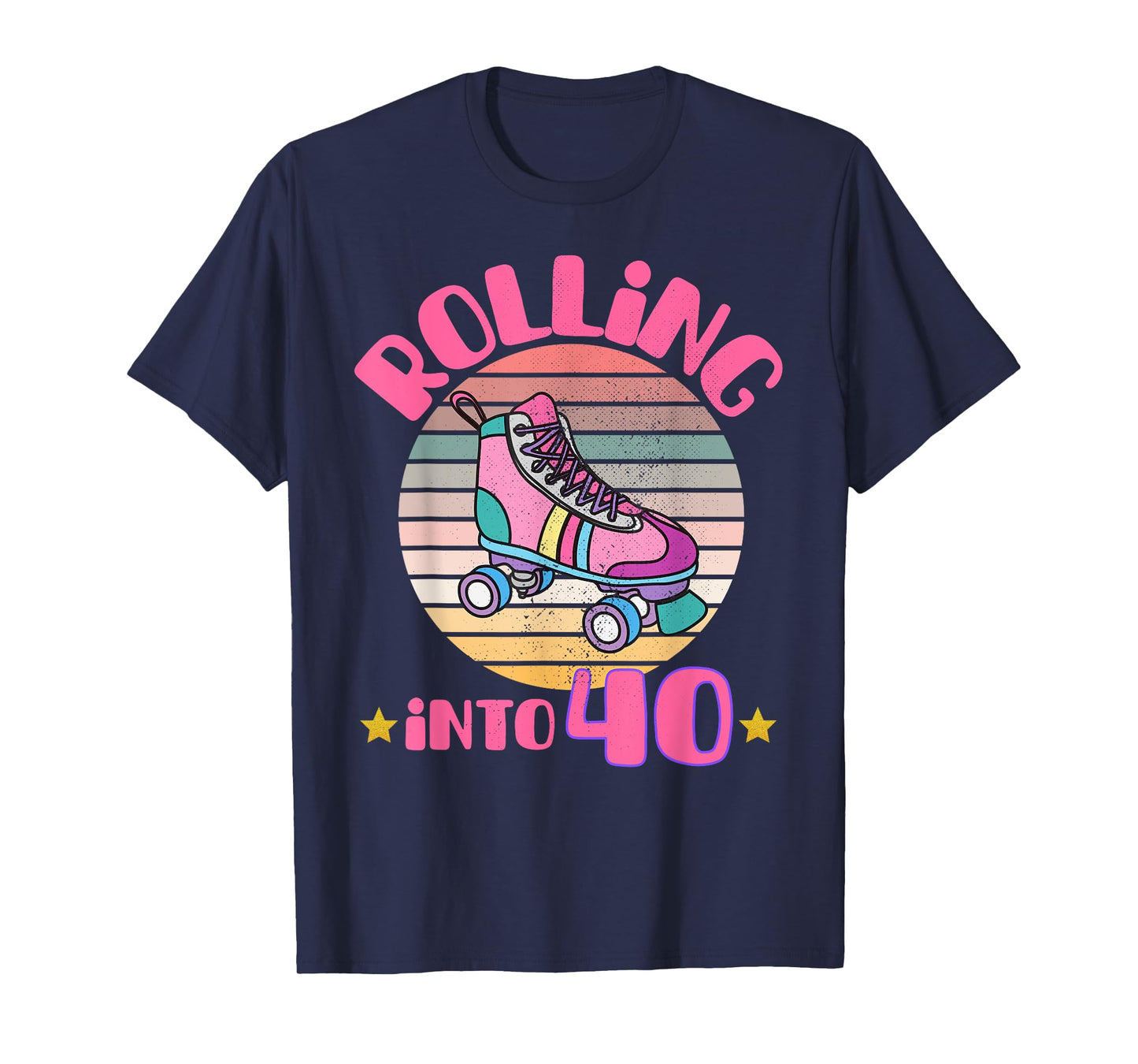 Roller Skating 40 Year Old Birthday Girl Rolling Into 40 T-Shirt