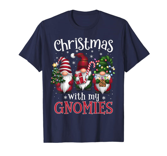 Gnome Family Christmas Matching Men Women Kids Black Christmas Gnomes T-Shirt