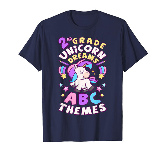 First Day of 2nd Grade, Back To School, Girl, Unicorn, ABC T-Shirt