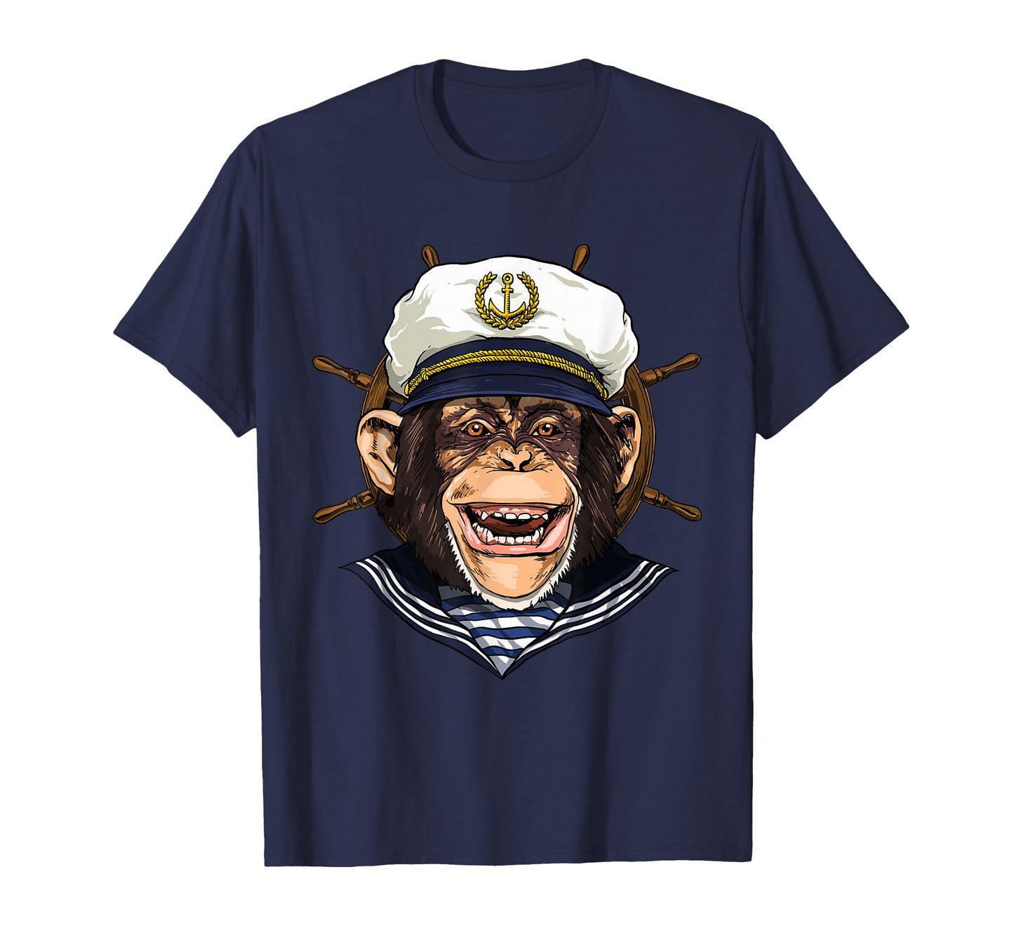 Boat Captain Monkey Boat Lover Owners Sailor Monkey Lover T-Shirt