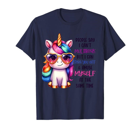 Funny Unicorn For Women People Say I Can't Multitask T-Shirt