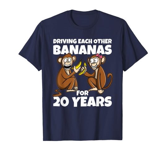 20th Wedding Anniversary Driving Each Other Bananas 20 Year T-Shirt