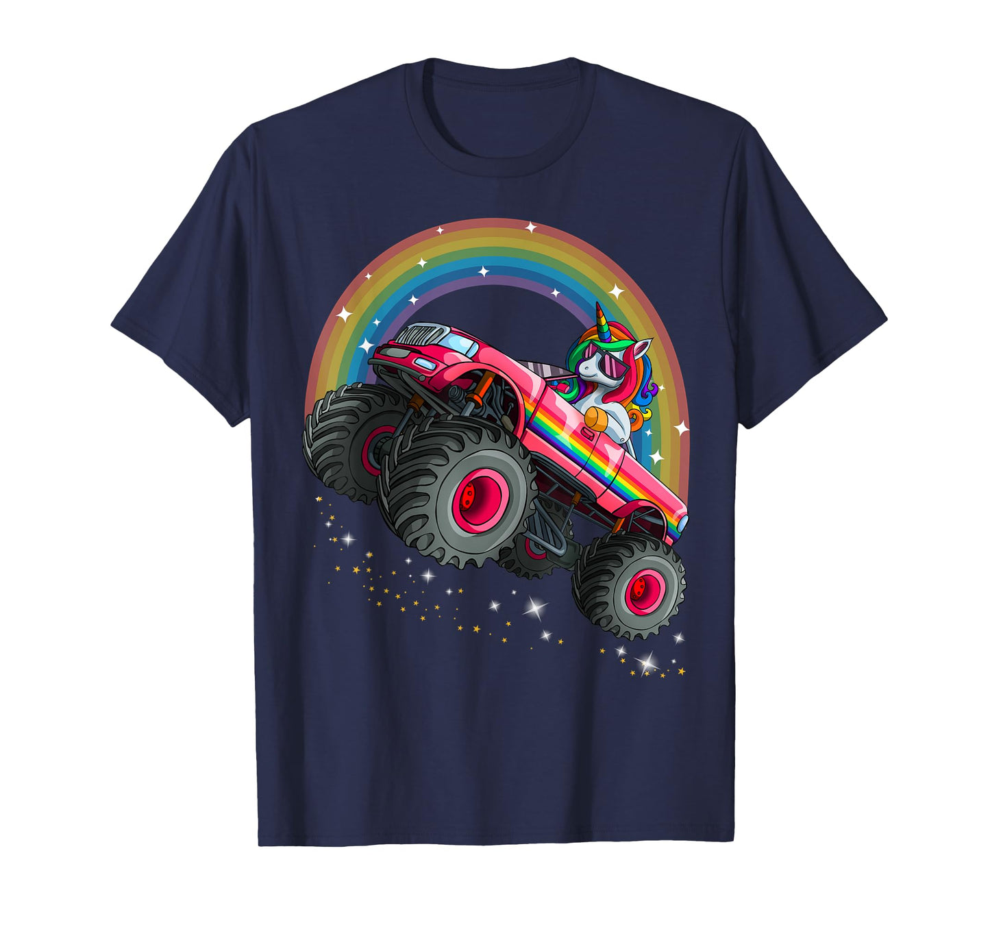 Monster Truck Unicorn Birthday Shirt Magical Party Girl Gift T-Shirt