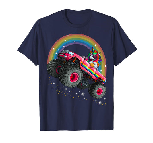Monster Truck Unicorn Birthday Shirt Magical Party Girl Gift T-Shirt