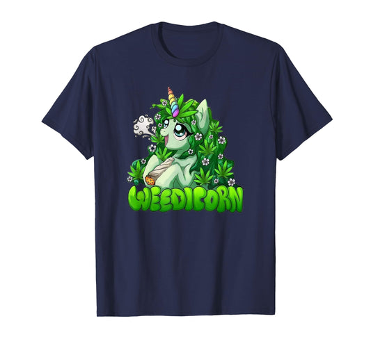 Weedicorn 420 Day Marijuana Leaf Funny Unicorn T-Shirt