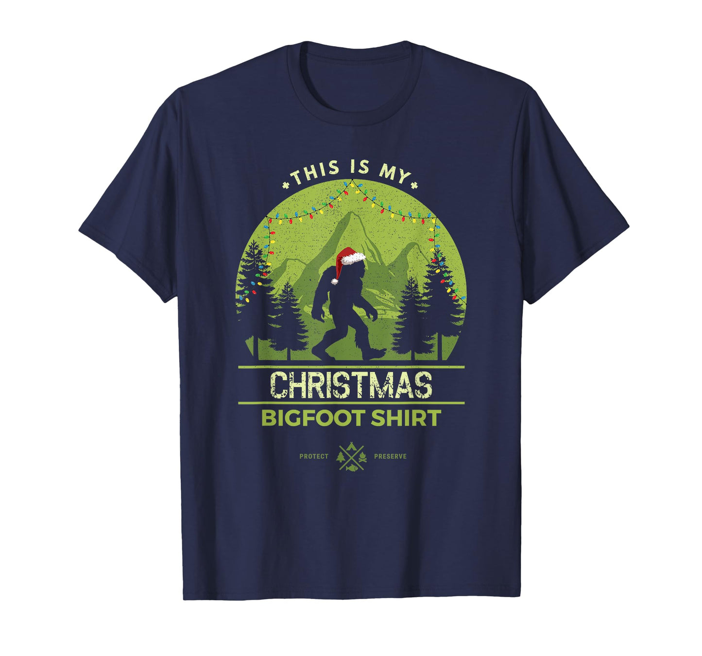 Merry Xmas Bigfoot Santa Squatch Christmas Yeti T-Shirt