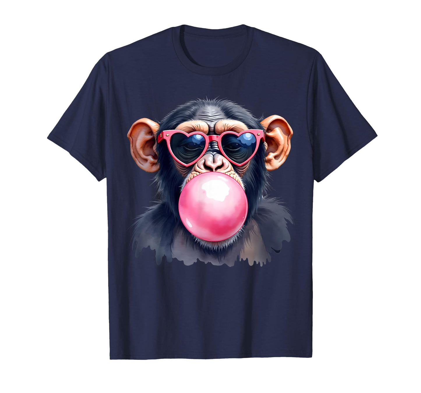 Chimpanzee Blowing Bubble Chimp Monkey Ape Animal Lover T-Shirt