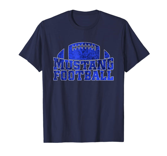 Friendswood Mustangs Football Pattern Royal T-Shirt