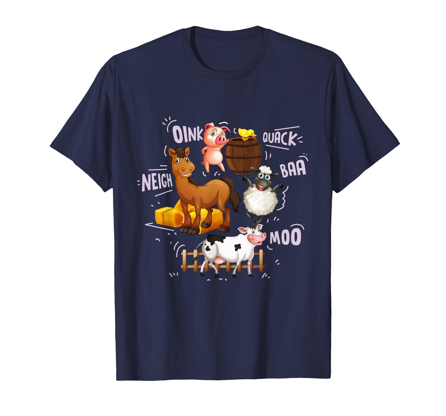 Cute Farm Animals With Sounds T-Shirt