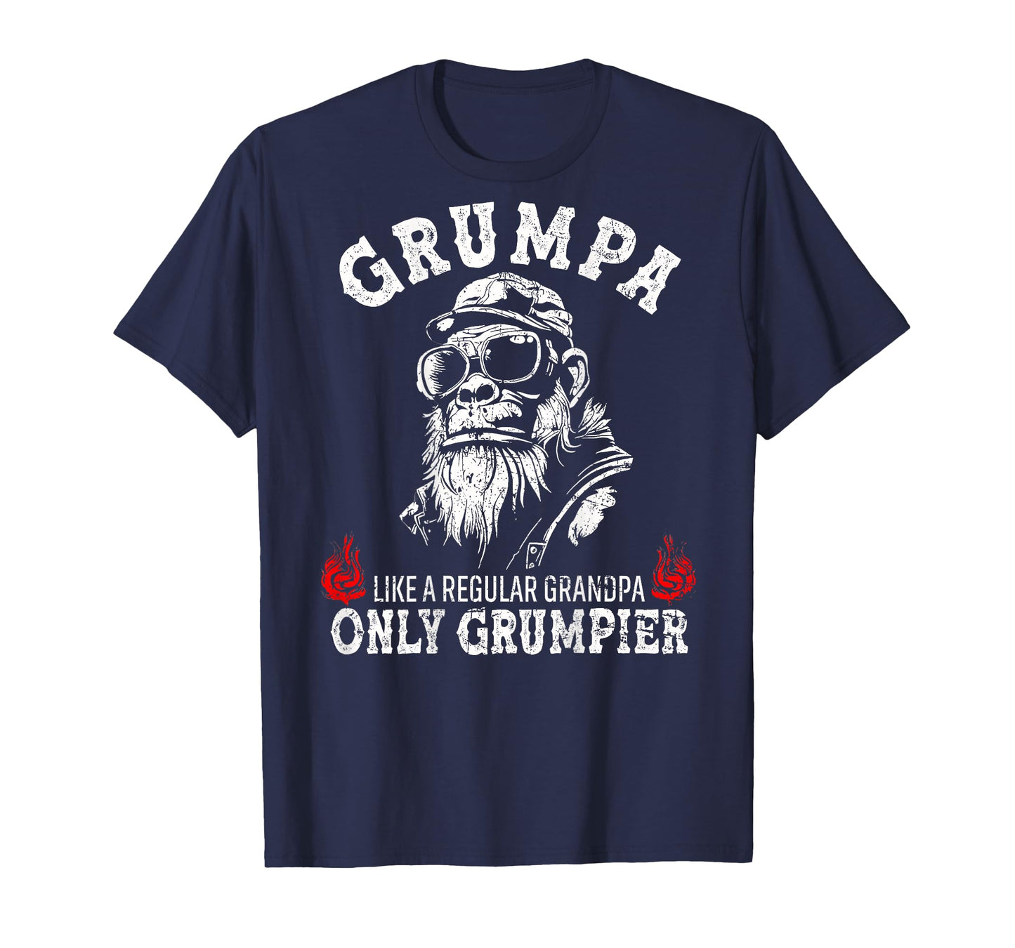 Grumpa Like A Regular Grandpa Only Grumpier Monkey (ON BACK) T-Shirt