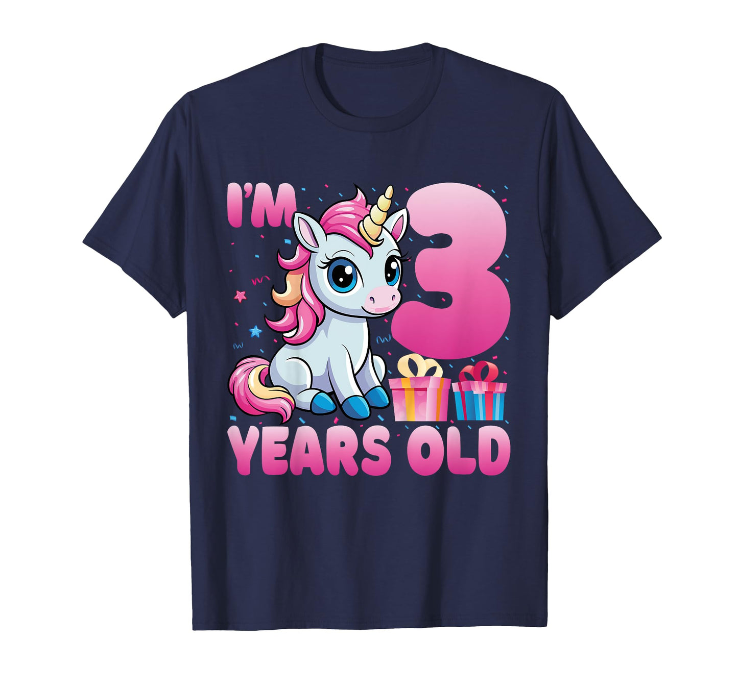 I'm 3 Years Old Unicorn 3rd Birthday Party Kids T-Shirt