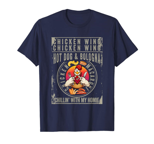 Cooked Chicken Wing Chicken Wing Hot Dog Bologna Macaroni Men Women Kids T-Shirt