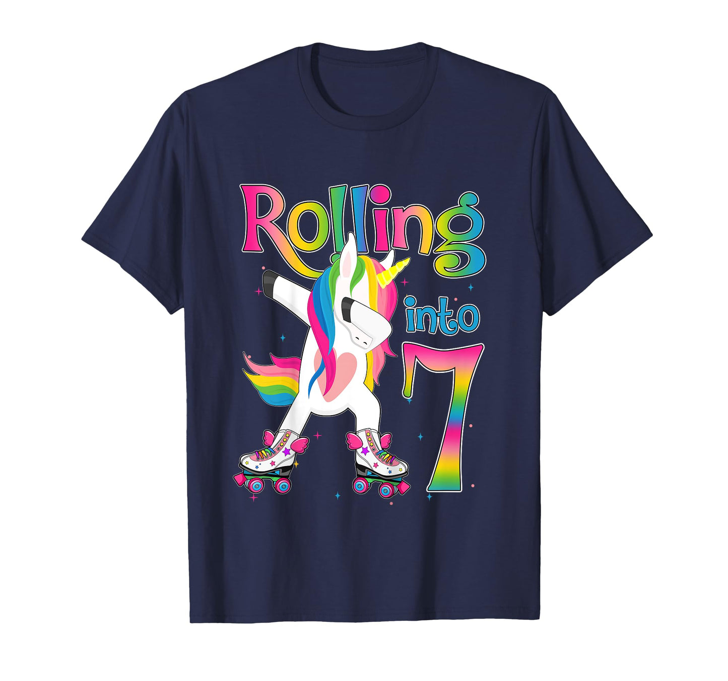 Rolling Into 7 years Let's Roll I'm Turning 7 Roller Skate T-Shirt