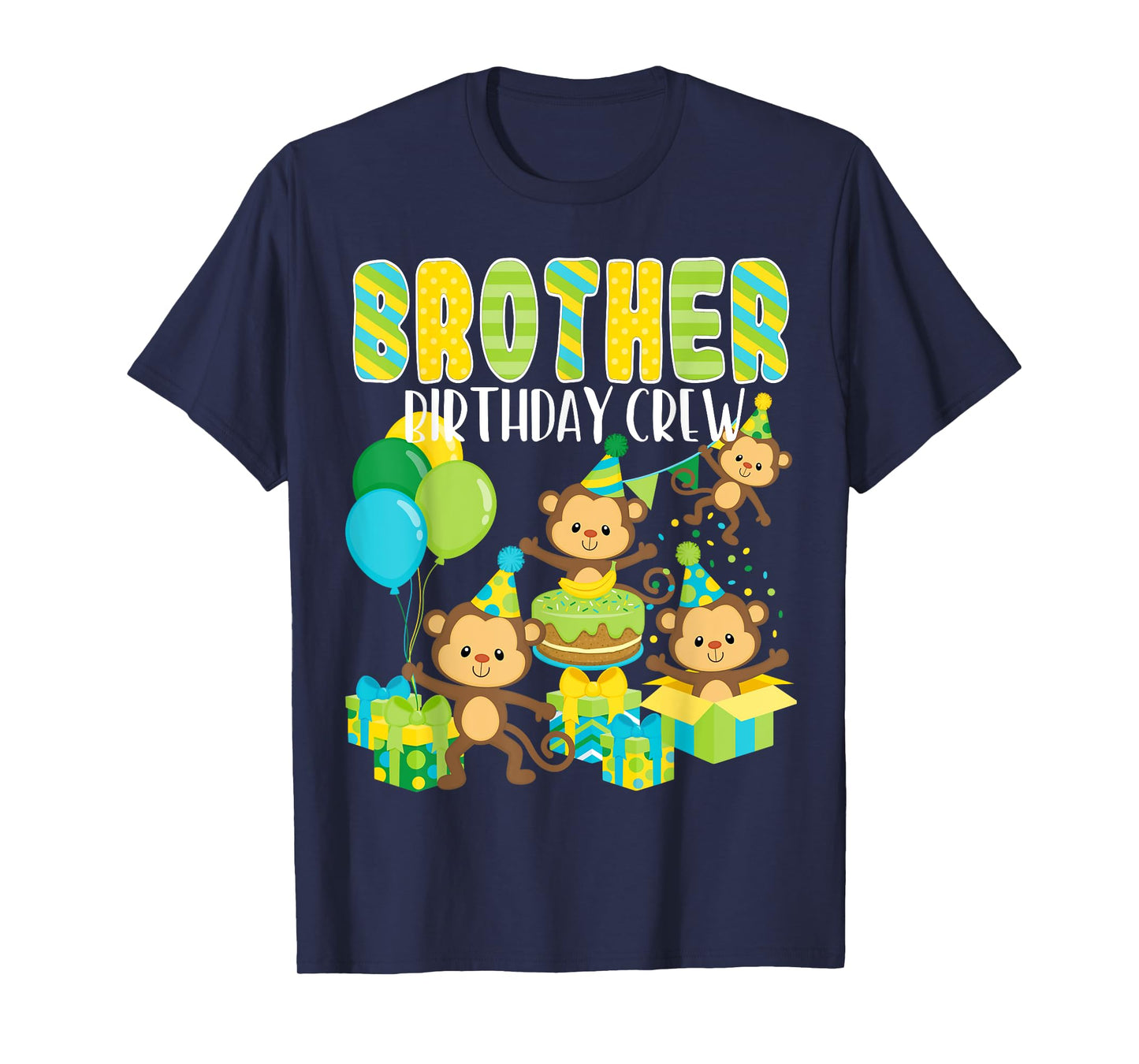 Birthday Party Monkey Brother Birthday Crew Family Matching T-Shirt